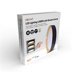 Solight LED osvetlenie s diaľkovým ovládaním Larios Black, 48W, 3360lm, 39cm, stmievateľné