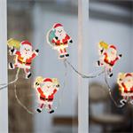 Solight LED reťaz do okna - Santa, 6x LED, odsávanie, 120cm, 2x AA