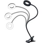 Solight LED stmievateľná stolná lampa s klipom, 300 lm, nastaviteľná teplota svetla, USB