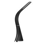 Solight LED stolná lampa s displejom, 6W, 4100K, koža, čierna