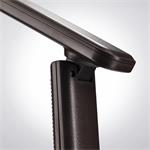 Solight LED stolná lampa s displejom, 9 W, voliteľná teplota svetla, koža, hnedá