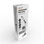Solight LED stolná lampa stmievateľná, 11 W, zmena chromatickosti, brúsený hliník, strieborná