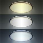 Solight LED stropné svietidlo strieborné, okrúhle, 24W, 1800lm, stmievateľné, diaľkové ovládanie, 38cm