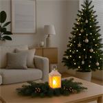 Solight LED vĂˇnoÄŤnĂ­ lucerna bĂ­lĂˇ, 20cm, ÄŤasovaÄŤ, 2x AA