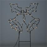 Solight LED venkovnĂ­ dekorace zvoneÄŤky, 100x LED, ÄŤasovaÄŤ, 55cm, 3x AA