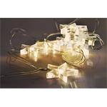 Solight LED vianočná reťaz, hviezdy, 1,5 m, 10 LED, 2 x AA, žlté svetlo