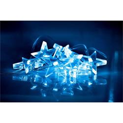 Solight LED vianočná reťaz, hviezdy, 1,5 m, 10x LED, 2x AA, modré svetlo
