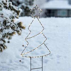 Solight LED vonkajšia dekorácia vianočný stromček, 85x LED, časovač, 68cm, 3x AA