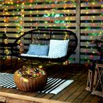 Solight LED vonkajšia vianočná reťaz, 200 LED, 20 m, 5 m vedenie, 8 funkcií, časovač, IP44, viacfarebná