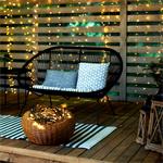 Solight LED vonkajšia vianočná reťaz, 200 LED diód, 20 m, 5 m vedenie, 8 funkcií, časovač, IP44, teplá biela