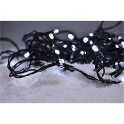 Solight LED vonkajšia vianočná reťaz, 50 LED diód, 5 m, 3 m vedenie, 8 funkcií, časovač, IP44, studená biela