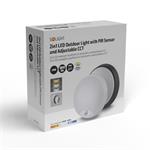 Solight LED vonkajšie osvetlenie so senzorom, 3 CCT, 15/18/20W, 1800lm, 22cm, 2v1 - biely a čierny kryt