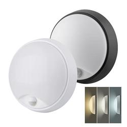 Solight LED vonkajšie osvetlenie so senzorom, 3 CCT, 15/18/20W, 1800lm, 22cm, 2v1 - biely a čierny kryt