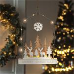 Solight LED závesná dekorácia - les s jeleňom, 14x LED, 2x AA