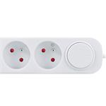 Solight predlžovací kábel 3 zásuvky, USB A+C 20W PD, 2 m, 3 x 1 mm2, biely, vypínač