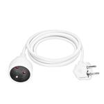 Solight predlžovací kábel - konektor, 1 zásuvka, 1,5 m, 3 x 1 mm2, biely