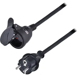 Solight predlžovací kábel - konektor, 1 zásuvka, 20 m, 3 x 1,5 mm2, guma, čierny