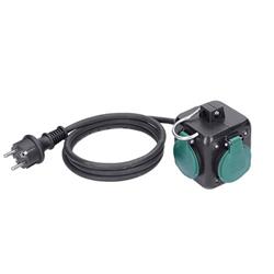 Solight predlžovacia kocka 3m, 3 zásuvky IP44, 3 x 1mm2, kábel gumový H05RR-F