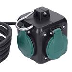 Solight predlžovacia kocka 5 m, 3 zásuvky IP44, 3 x 1,5 mm2, gumový kábel H05RR-F