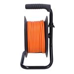 Solight prodlužovací přívod na bubnu, 4 zásuvky, 15m, oranžový kabel, 3x 1,0mm2