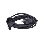Solight prodlužovací přívod - spojka, 1 zásuvka, 5m, 3 x 1,5mm2, gumová, černá