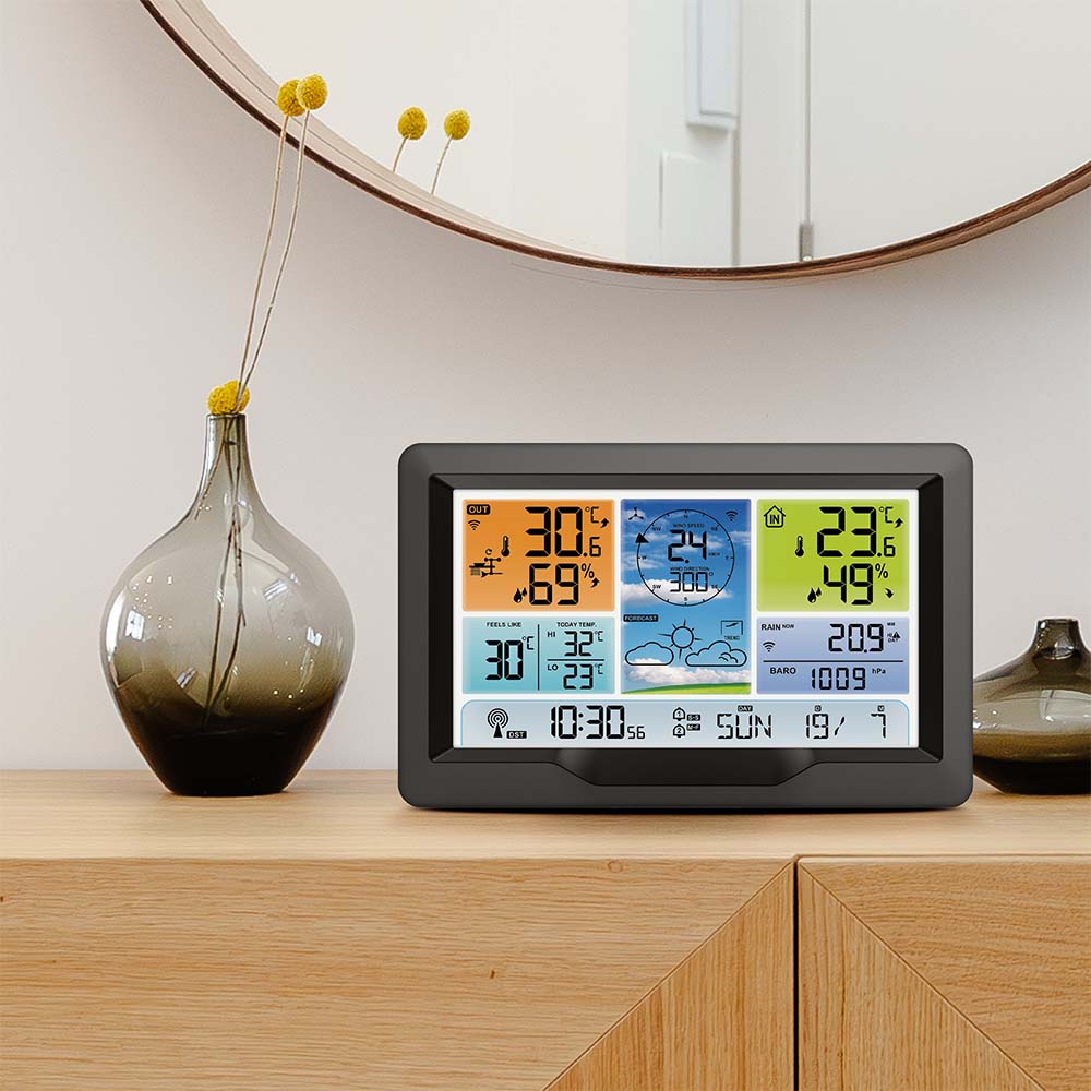 Solight profesionální meteostanice, přehledný a designový displej, tlak, teplota, vlhkost, srážky, hodnoty větru