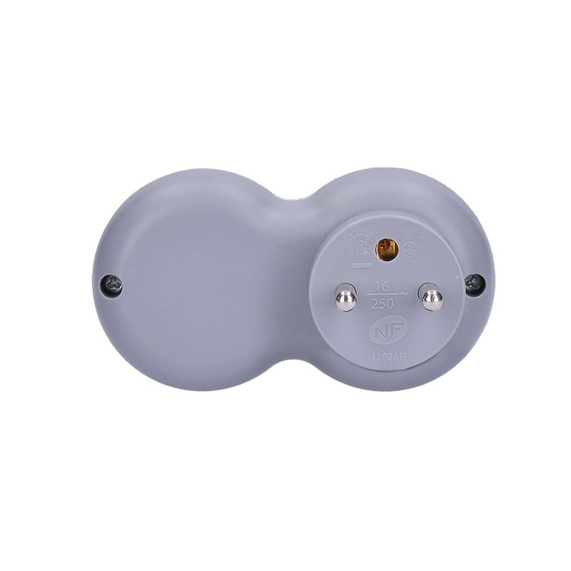 Solight rozbočka, 2x 10A, bílá-šedá