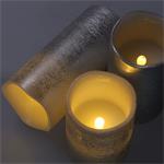 Solight sada LED svĂ­ÄŤek, 3x svĂ­ÄŤka, 10/13/16cm, stĹ™Ă­brnĂˇ barva, 3x AAA