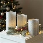 Solight sada LED svĂ­ÄŤek, 3x svĂ­ÄŤka, 10/13/16cm, stĹ™Ă­brnĂˇ barva, 3x AAA