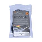 Solight SCART kábel, SCART konektor - 3x CINCH konektor, prepínateľný, 1m, vrecko