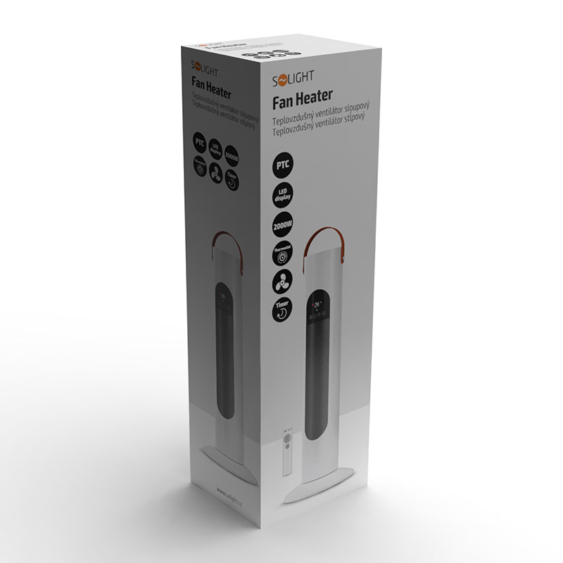 Solight teplovzdušný ventilátor sloupový 2000W