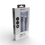 Solight USB-C 3.1 kabel, USB-C konektor - USB-C konektor, silikon, 2m