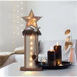 Solight Vianočná LED drevená dekorácia, hviezda, 2x AA