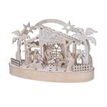 Solight Vianočný drevený betlehem, 5x LED, prírodné drevo, 25cm, 2x AA