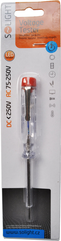Solight zkoušečka 201, průměr 3mm x 140mm, AC napětí kontaktně: 70 - 250V
