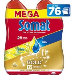 Somat gel do myčky Gold Anti-Grease Lemon 2x684ml (76 dávek)
