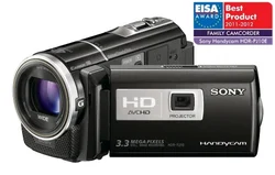 SONY HDR-PJ10 kamera, MS/SD/SDHC, Full HD, 30x zoom, projektor, 16GB interní paměť - černá