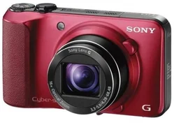 SONY kompakt DSC-HX10R, 18.2MPix, 16x zoom, 3" LCD, Full HD video, 3D, červený, iS