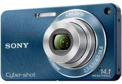 SONY kompakt DSC-W350L modrý, 14.1MPix, 4x zoom, Video v kvalitě 720p HD