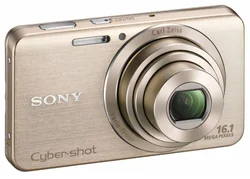 SONY kompakt DSC-W630, 16.1MPix, 5x zoom, 2,7" LCD, HD video, zlatý, iS