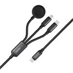 Spello 3in1 Cable USB-C to USB-C, Lightning & Apple Watch 1.2m - černá