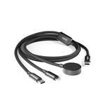 Spello 3in1 Cable USB-C to USB-C, Lightning & Apple Watch 1.2m - černá