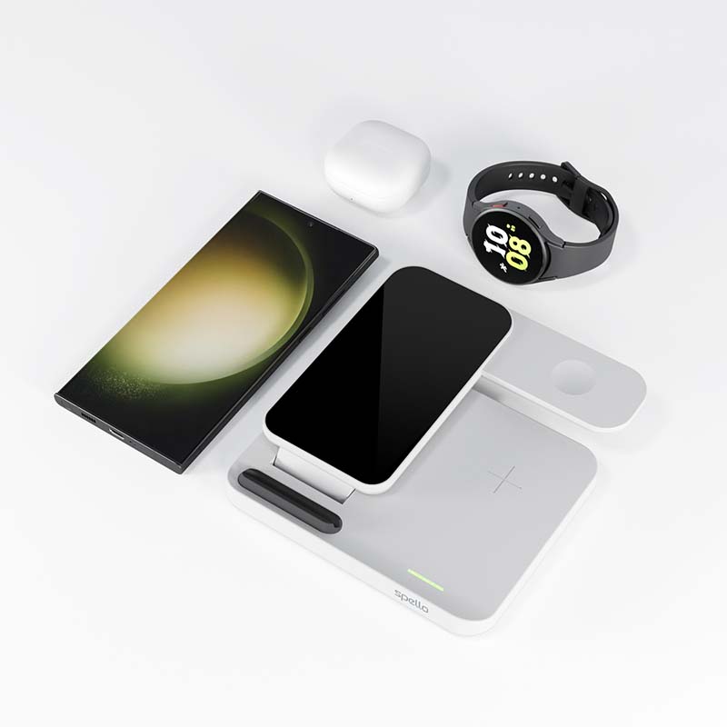 Spello 3in1 Wireless Charging Stand for Samsung - bílá