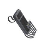 Spello ForcePack 5in1 10000mAh solární powerbanka se 4 integrovanámi kabely SP15 | šedá