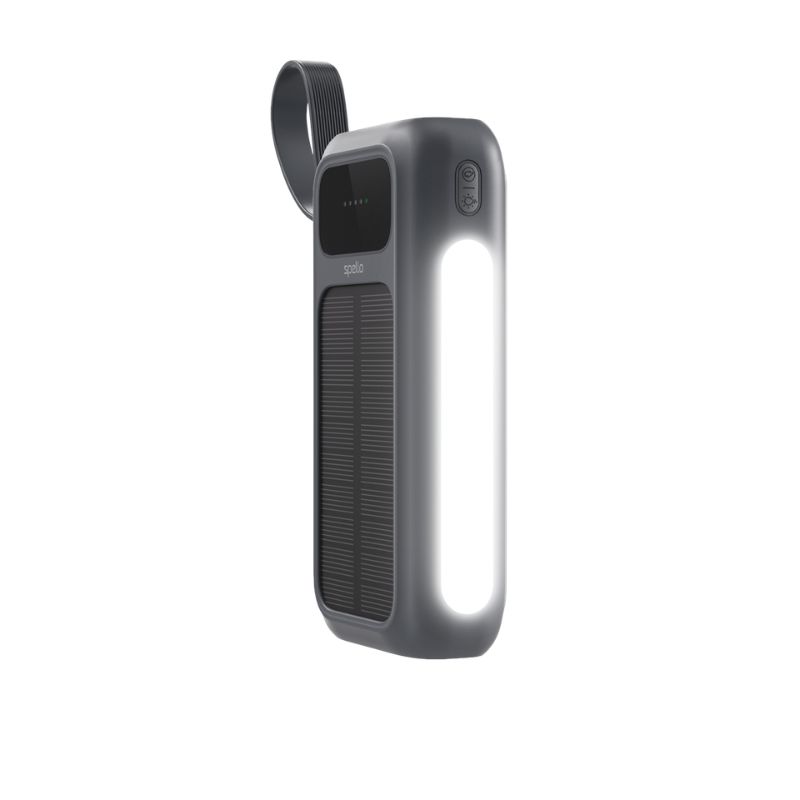 Spello ForcePack 5in1 20000mAh solární powerbanka se 4 integrovanámi kabely SP25 | šedá