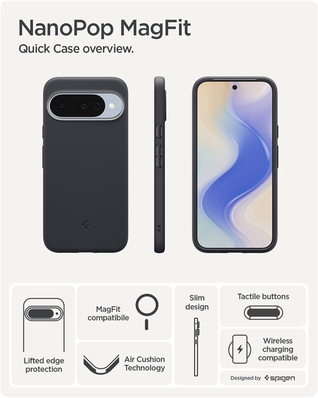 Spigen Nano Pop MagSafe, black sesame - Google Pixel 10 Pro/Pixel 10