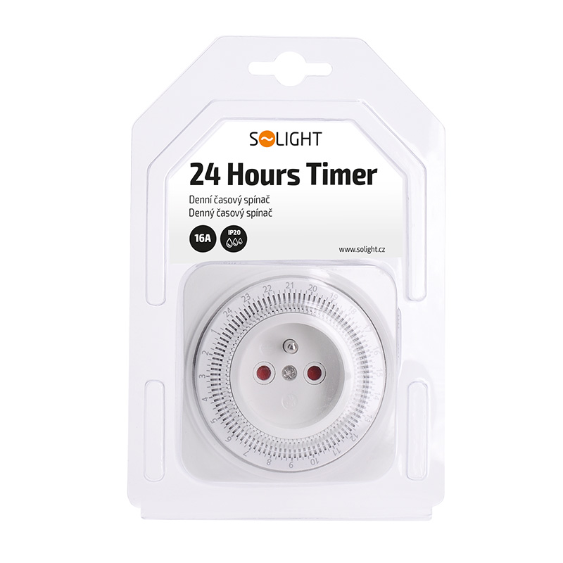 Spínací hodiny Solight DT06 rozpětí 24hod., min. časový úsek 15min
