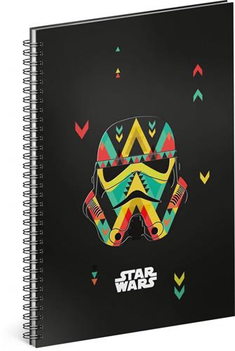 Špirálový zápisník Star Wars - čierny, linajkovaný, A5