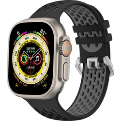 Športový remienok Cubenest pre Apple Watch Sport Band BLACK so sivou farbou (42-49 mm)