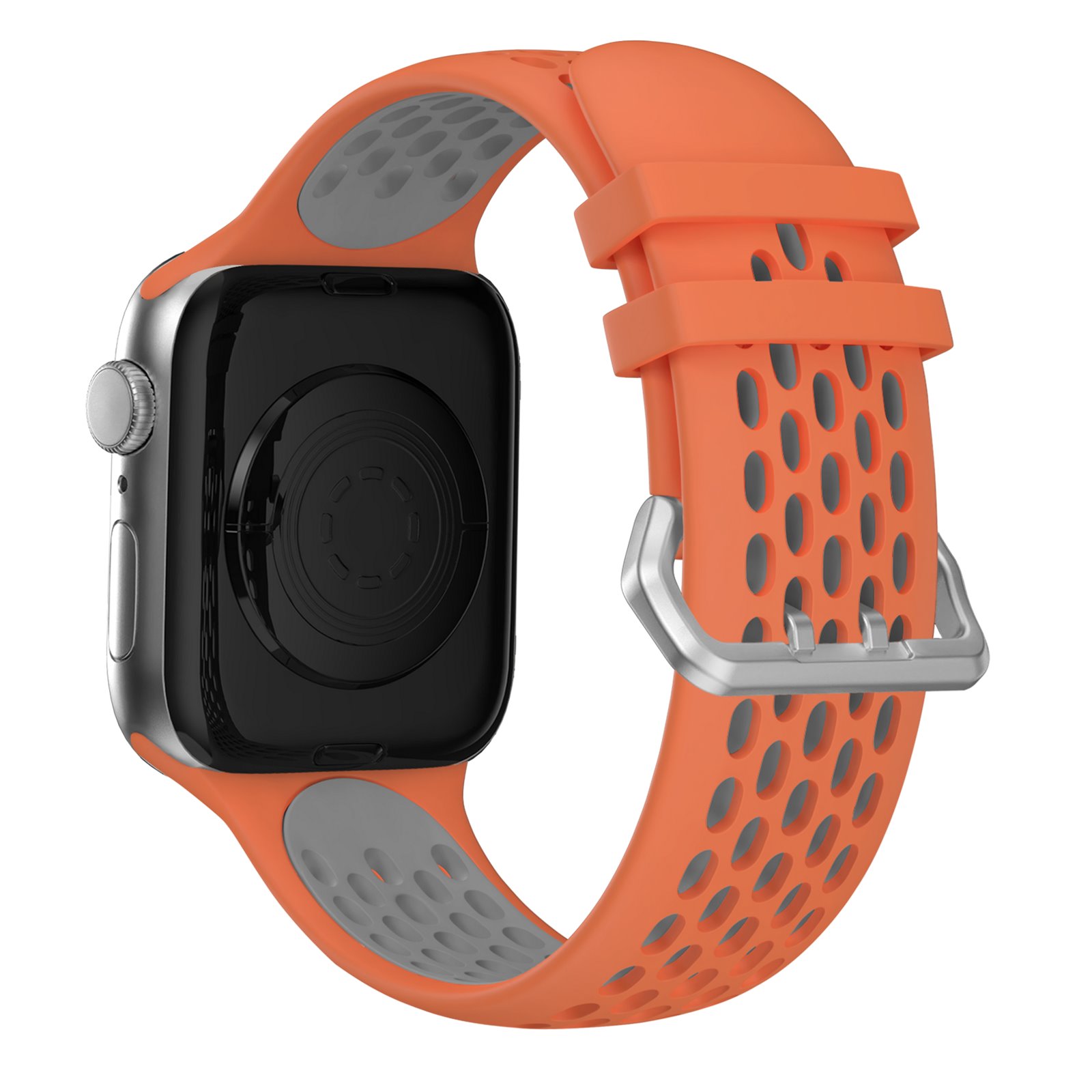 Športový remienok Cubenest pre Apple Watch Sport Band ORANGE so sivou farbou (42-49 mm)